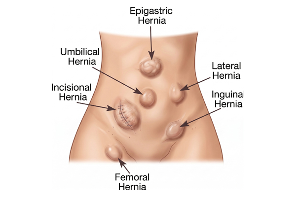 Laterális sérv anatómiai illusztráció